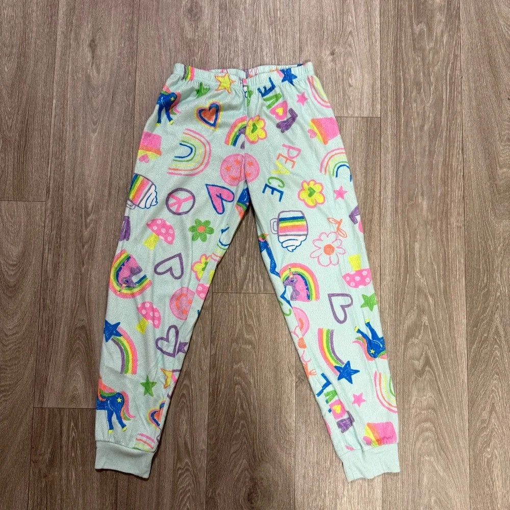 Girls Sz 10 Long Sleeve Pants Pajamas Colorful The Children’s Place Doodle Peace